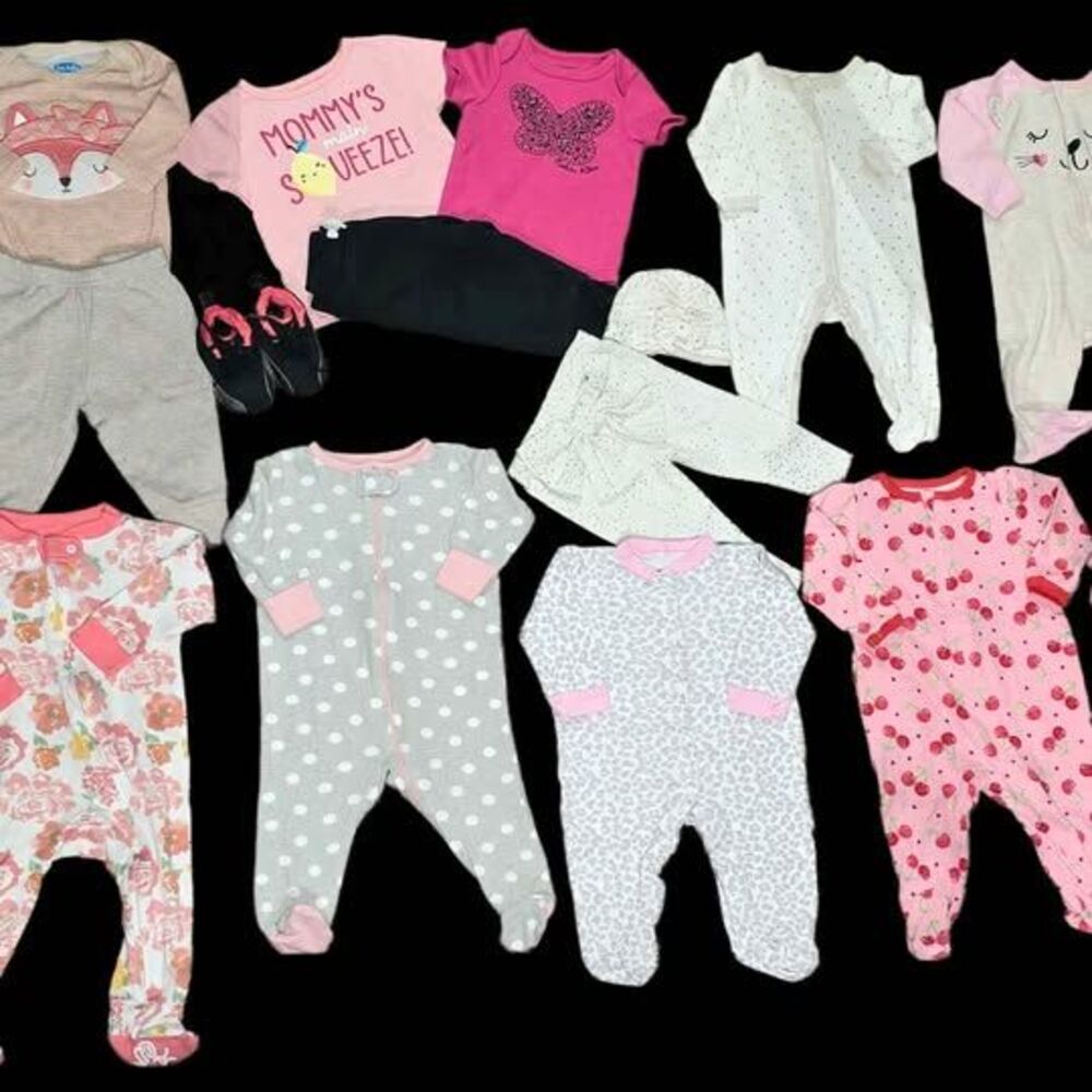 3-6M Baby Girl Mega Lot – 7 Sleepers, Outfits & Nike Air Jordans! (NWOT)